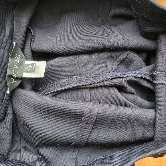 MING WANG Quiet Luxury travel kint pull on straight pant in ink size L - Picture 3 of 7